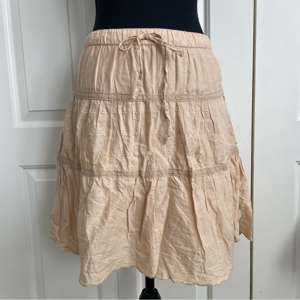 Tiered Fairycore Lace Floral Detail Skirt
